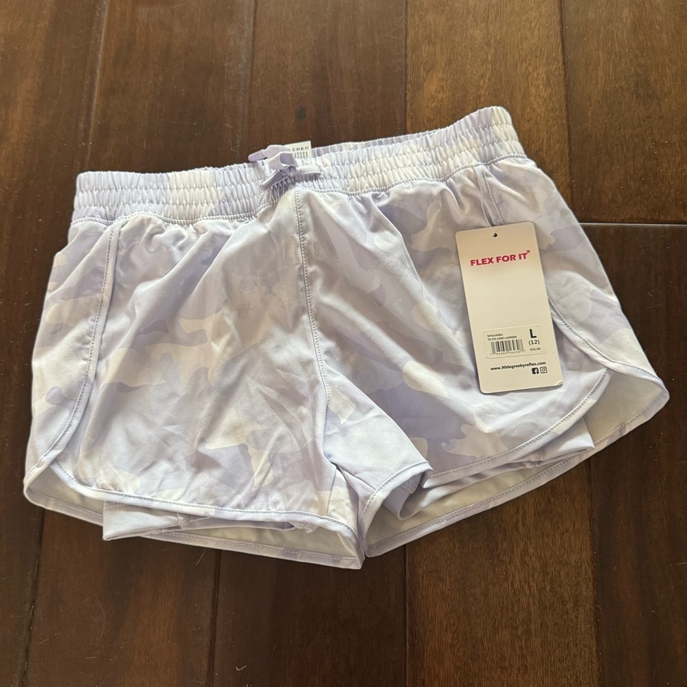 90 Degree By Reflex Lavender Athletic Shorts